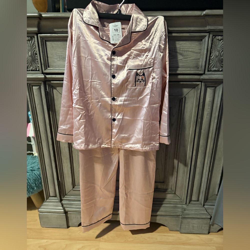 Pink Satin Kids Pajamas